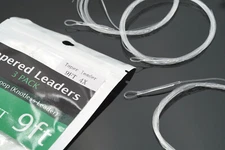 Moonlit Welded Loop Mono 12ft Tapered Leaders for Fly Fishing (3 Pack)