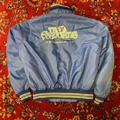 West W 90s Nylon Stadium Jacket Law Office Embroidery Quilted Size 