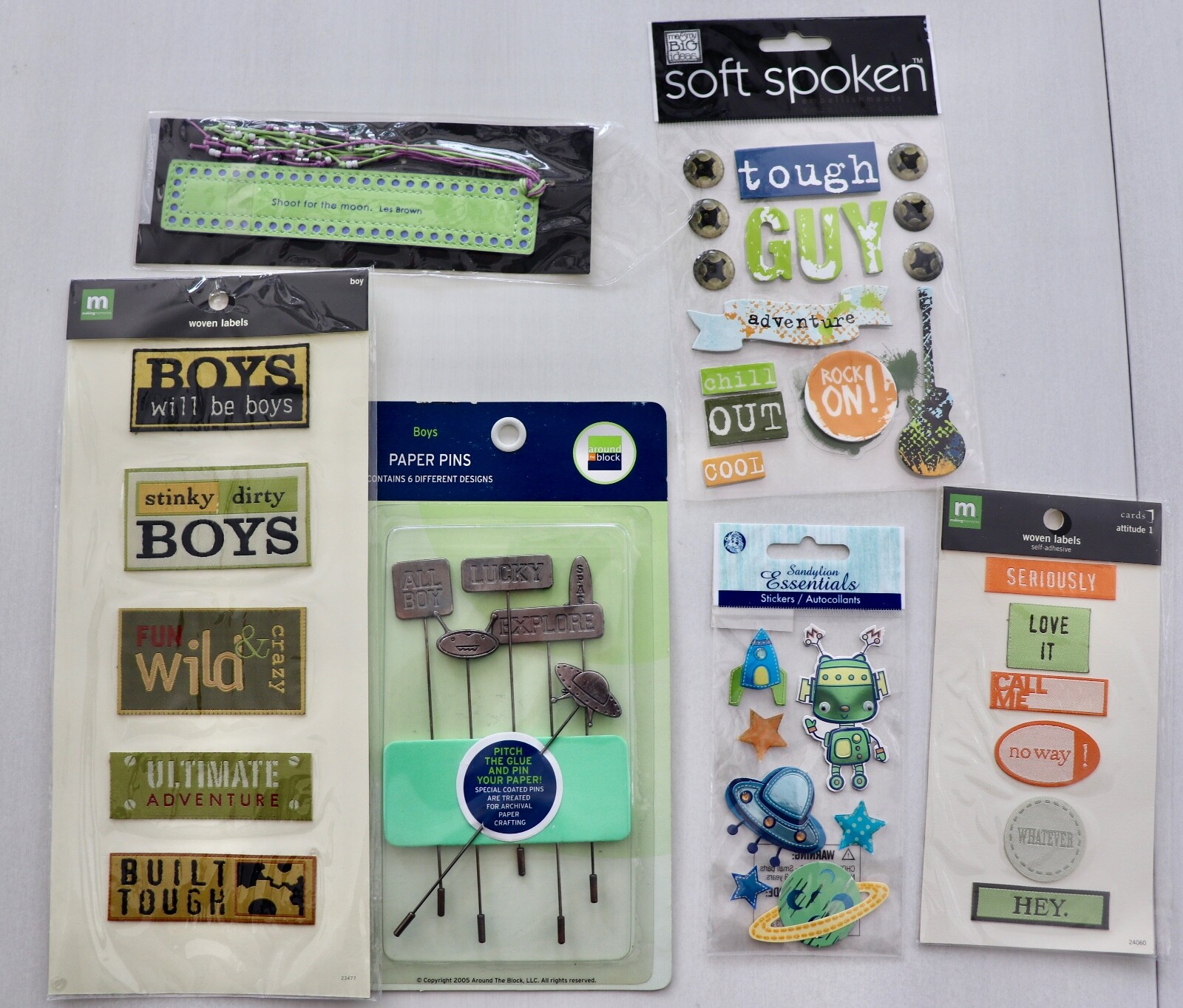 Mixed Lot/Boys/Making Memories/Paper Pins/Sandellon /Scrapbooking ...