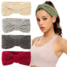 Women Winter Knitted Ear Warmer Headband Turban Crochet Wool Hat Beanie New
