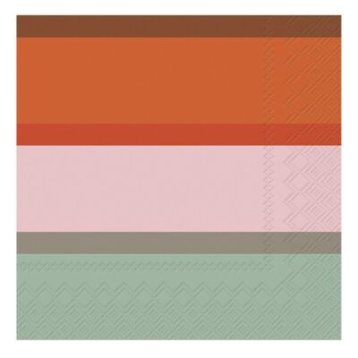 Marimekko Hennika Orange Streifen IHR Papier Tischservietten 33 cm eckig 3-lagig Mittagessen