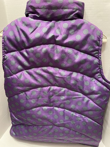 Plum And Navy polka Dot light weight Quilted Vest Women’s Size M New With Tags - Picture 5 of 10