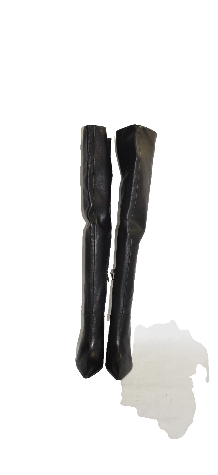 $1150 Stuart Weitzman LUCITE WEDGE Pointed Over the Knee Boot BLACK 8.5 B (PB12)