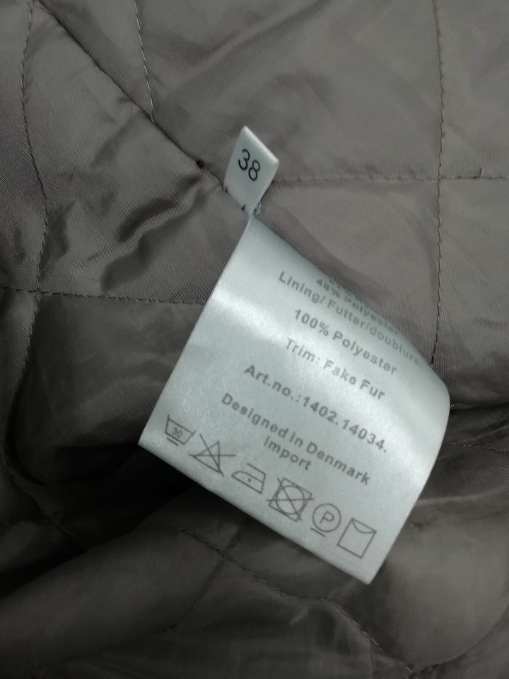 ETAGE Ladies Parka Coat Brown Faux Fur Hood Trim Zip Up Padded Coat