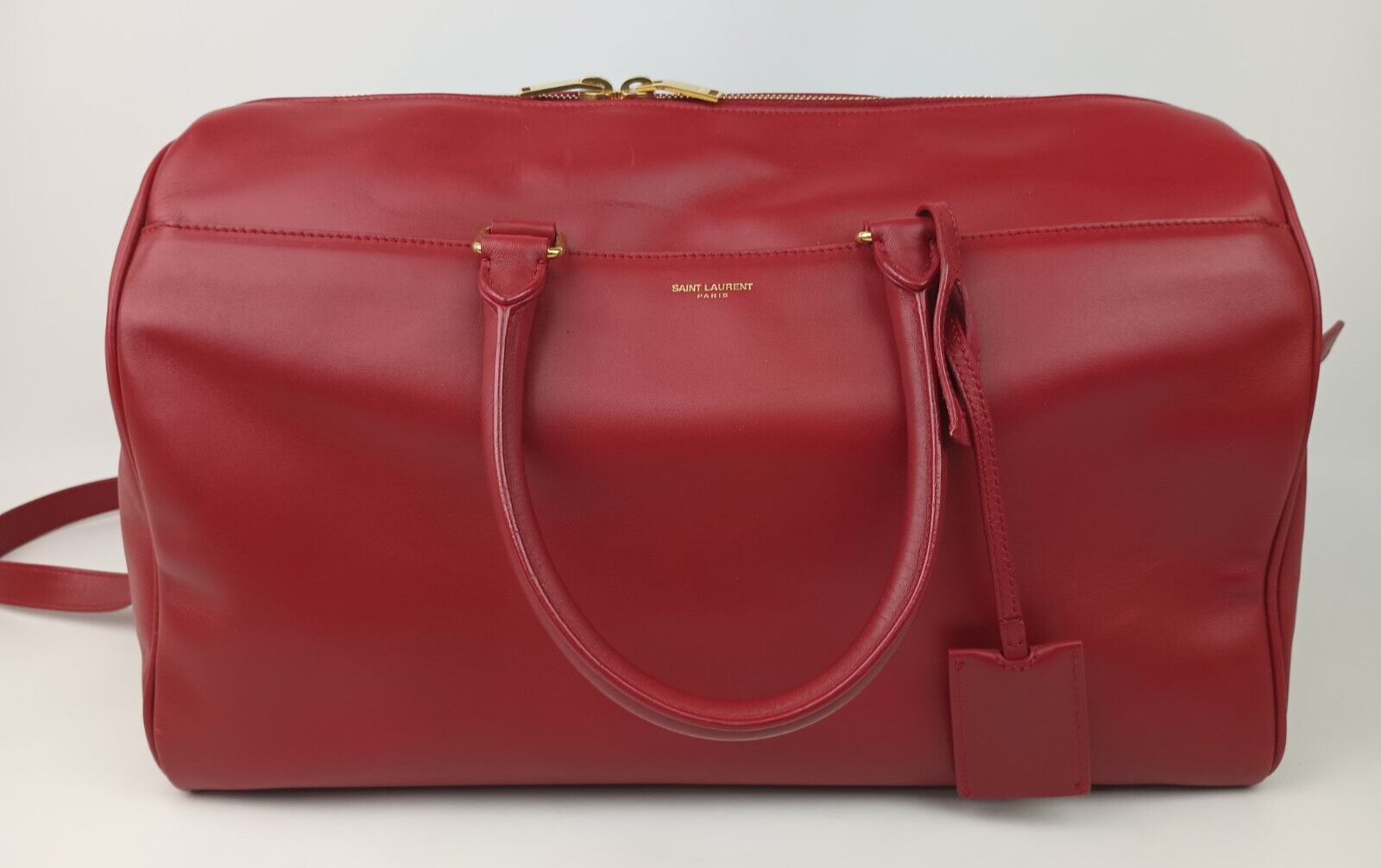 Borsa a tracolla Saint Laurent grande borsone in pelle rossa