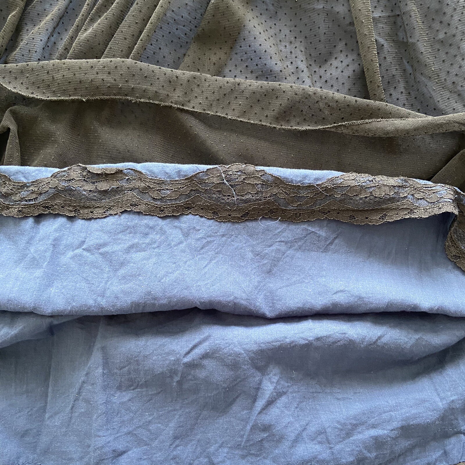 ZARA Trafaluc Mesh Layered A-Line Dress Women’s Small Blue Black Sleeveless thumbnail 12