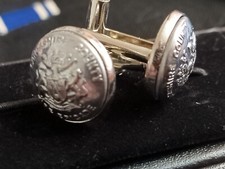 Historic Lancashire Fire Brigade Genuine Tunic Button Cuff Links. Hand Made.