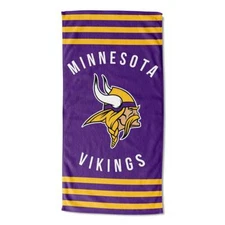 The Northwest Company NFL Minnesota Vikings Stripes Beach Towel 30" x 60" 