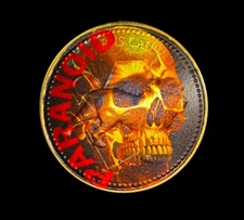 Paranoid John Wick Silver Ounce with 24k Gold Red Skull OZ & Collectors Capsule