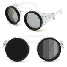 Retro steampunk dimming polarized sunglasses lightweight for travel and driving