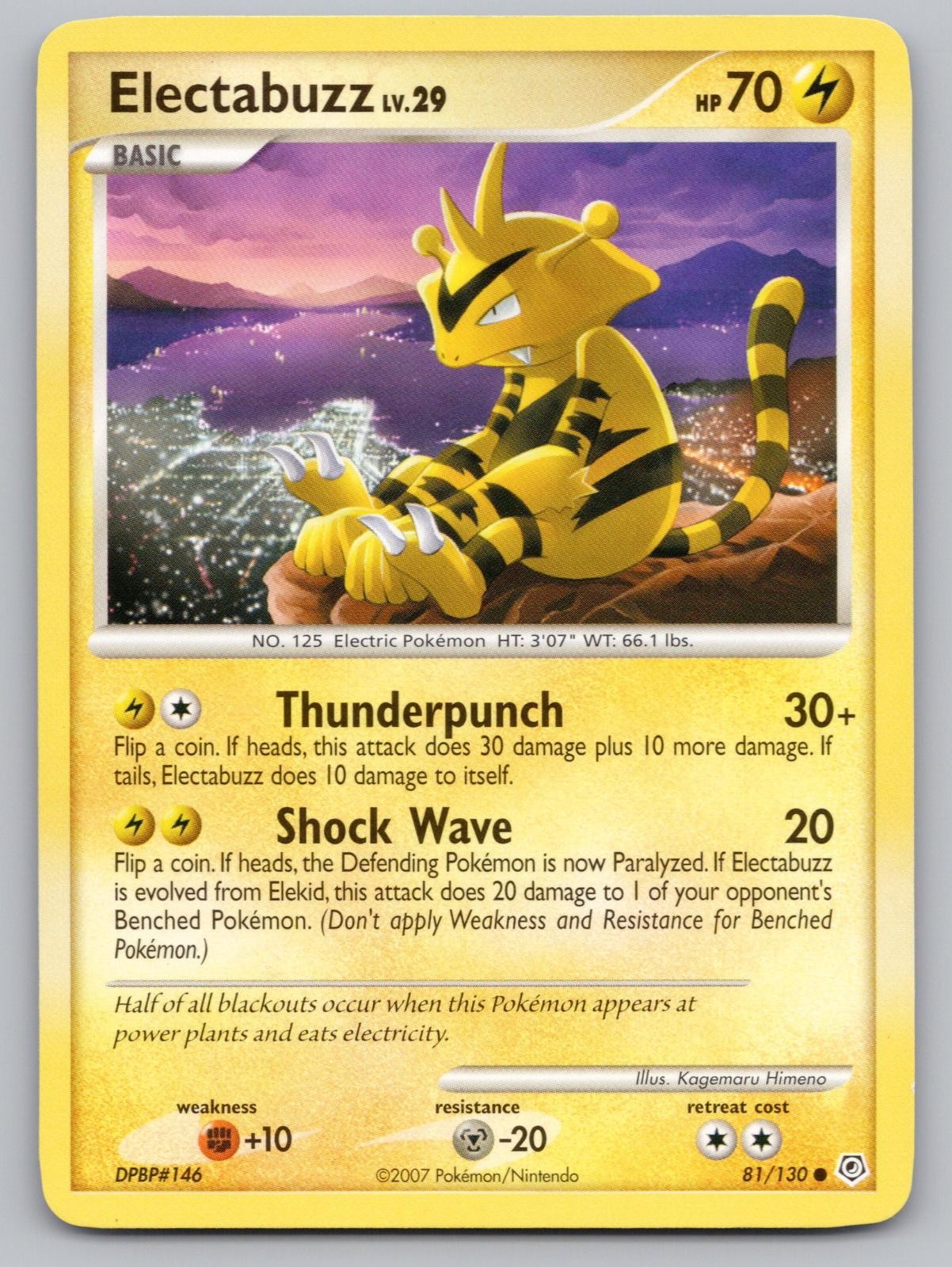 Electabuzz 81/130 Common Diamond & Pearl Pokemon Lightly Played