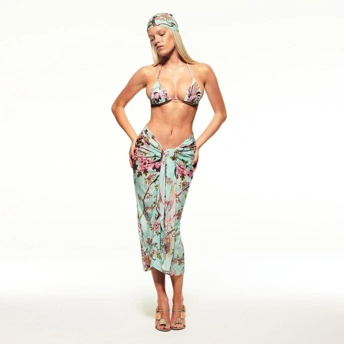SKIMS X Roberto Cavalli SARONG | Estampado Fagianella | M-XL Foto 3 de 4