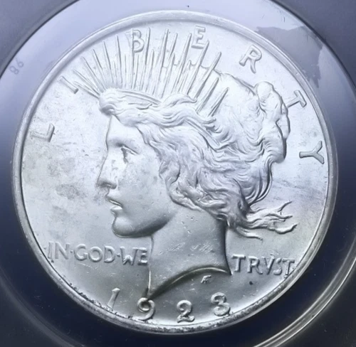 1923 Peace Silver Dollar MS-60 Certified ED Details