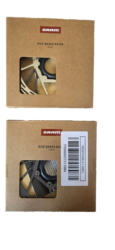 SRAM Paceline 160mm Centerlock Disc Brake Rotor in Silver/Black - PAIR 