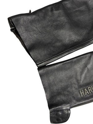 XS Harley Davidson Leather Chaps Belt Buckle Zip Motorcycle Pants