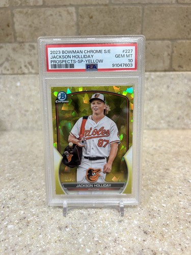 2023 Bowman Chrome Sapphire JACKSON HOLLIDAY SP Yellow /50 Refractor PSA 10