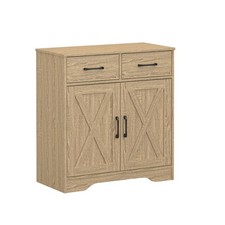 Panana Farmhouse Sideboard with 2 Drawers & 2 Doors - Nature Wood Entryway