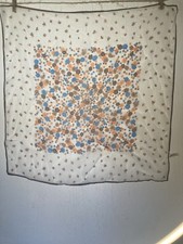 Vintage Retro Floral 80s 100 Vinal Scarf - Made in Japan