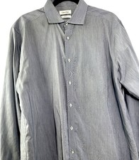 Calvin Klein Slim Fit Performance Cotton Dress Shirt Mens 17 34/35 Non Iron