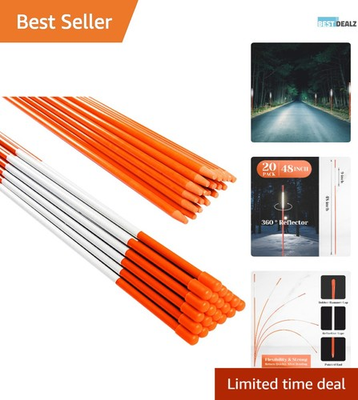 #ad #ad 48quot; Fiberglass Reflective Driveway Markers 20 Pcs for Enhanced Safety $50.99