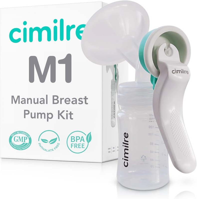Manual Breast Pump Kit Portable Quiet Hand Pump with Ergonomic Handle Travel Use