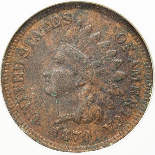 1870 ANACS VF Details Indian Head Penny Cent OLD SOAPBOX HOLDER - Picture 2 of 4