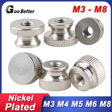 M3 M4 M5 M6 M8 Carbon Steel Knurled Thumb Nuts Hand Grip Knobs Nut Nickel Plated