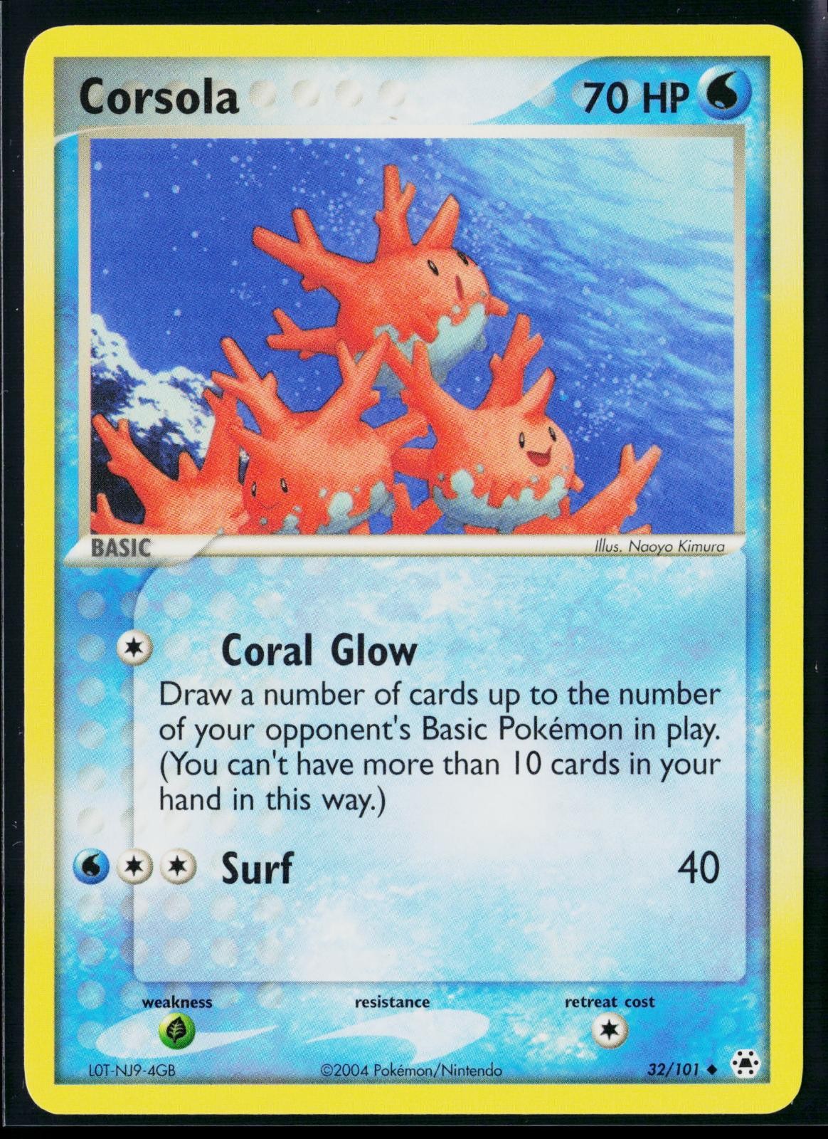 Corsola 32/101 Uncommon Hidden Legends Pokemon LP