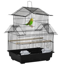Image of PawHut Metal Bird Cage with Plastic Swing Perch Food Container Tray Handle for F