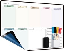 MCCORL Weekly Planner Whiteboard Self Adhesive Fridge Wall Memo Chore Chart 42x2