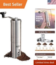Manual Stainless Steel Coffee Grinder - 18 Adjustable Settings, Portable Coni...