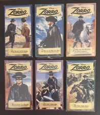 Walt Disney Home Video Zorro TV Series VHS Set Volumes 1-6, 4 Factory Sealed.