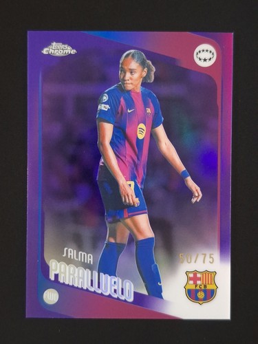 2025-26 Topps Chrome UEFA Women's SALMA PARALLUELO 50/75 Purple Refractor #88