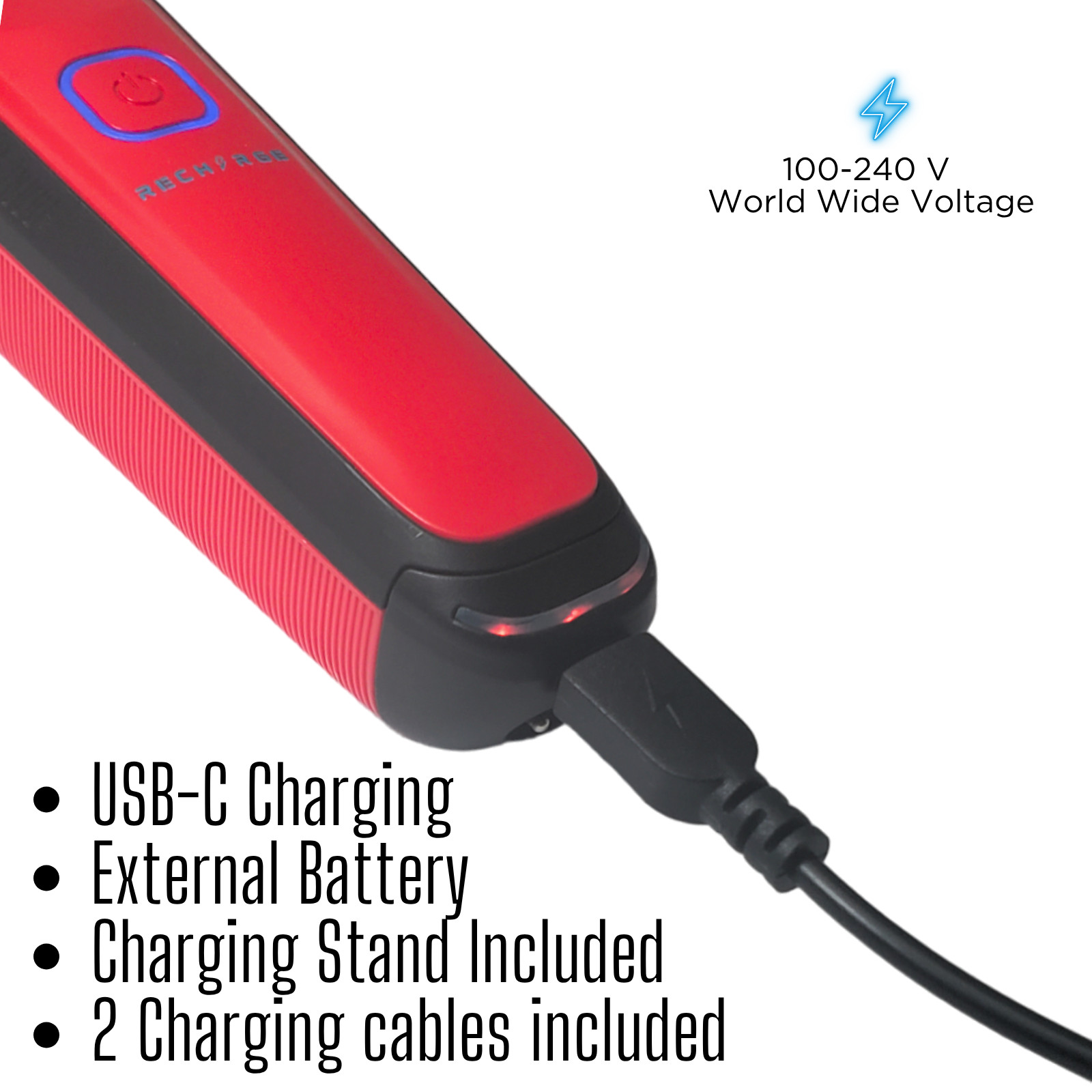 Supreme Trimmer 2-in-1 RECHARGE Hair Clipper & Trimmer Combo | STB775 Red