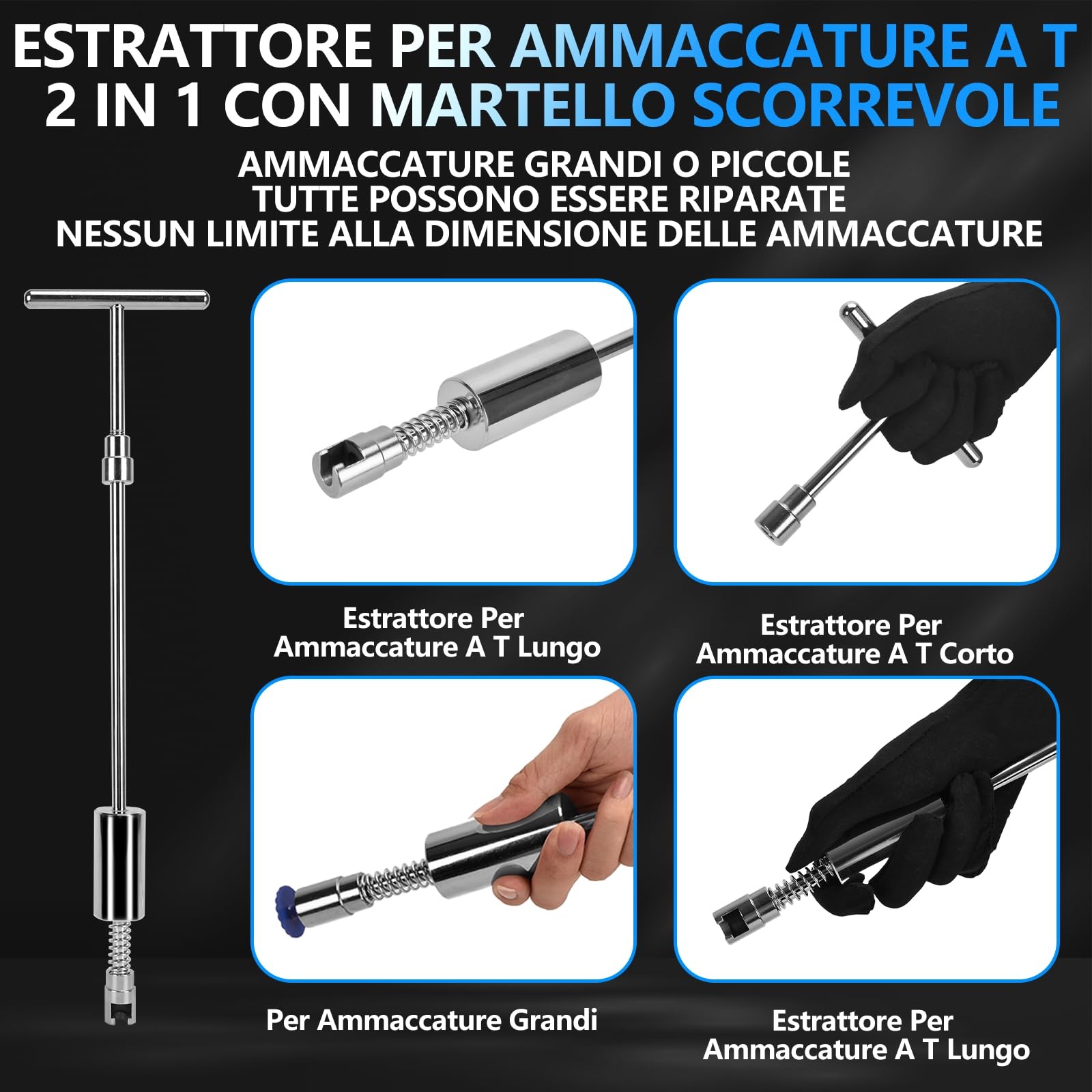 Tirabolli Carrozzeria Kit 119pcs Ventosa Carrozzeria Auto Kit Ripara Estrattore - Miniatura 4