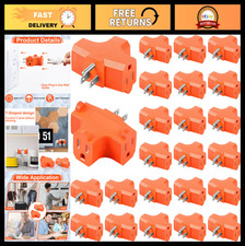24-Piece 3-Way Plug Adapter Set, 3-Prong Outlet Splitter, Heavy-Duty Power Exten