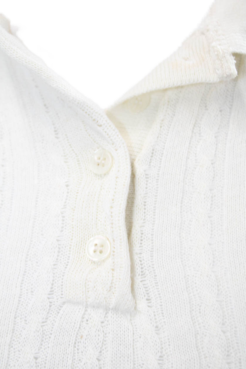 Zara Womens Basic Ringer Polo White Collared Shor… - image 4