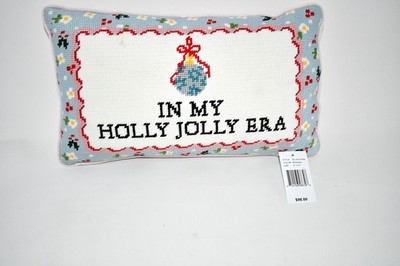 Furbish Holiday Collection Holly Jolly Needlepoint Pillow #FP-168 NWT Details: E