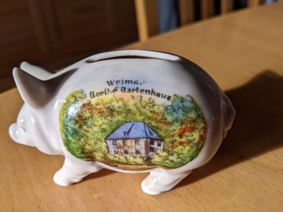 Altes Andenken Sparschwein ''Weimar Goethe Gartenhaus''