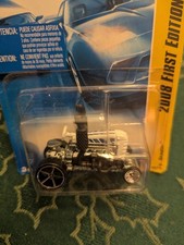 Hot Wheels Dragtor Farm Tractor - White & Black  - 2008 First Edition