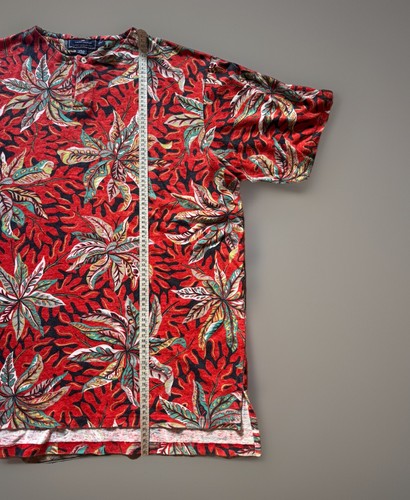 Camisa Polo Ralph Lauren De Colección Rara Cáñamo Crucero Hawaiano Aloha Rojo Palma XXL - Imagen 5 de 8