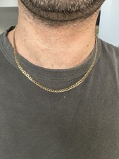 Solid 14K Yellow Gold Cuban Link Chain 4mm 18" Necklace - 10 Grams