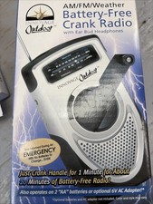 Innovage AM/FM Weather Battery-Free Crank Radio Outdoor Ear Bud Headphones