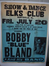 Original - POLE-PULLED - Bobby "Blue" Bland 1980s Blues Concert Poster – VG