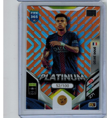Désiré Doué Panini Adrenalyn XL FIFA 365 2026 PARALLEL PLATINUM Orange   /100