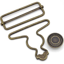 2 Sets 2 inch Overall Buckles Replacement, Metal Suspender Buckle Overall Clips