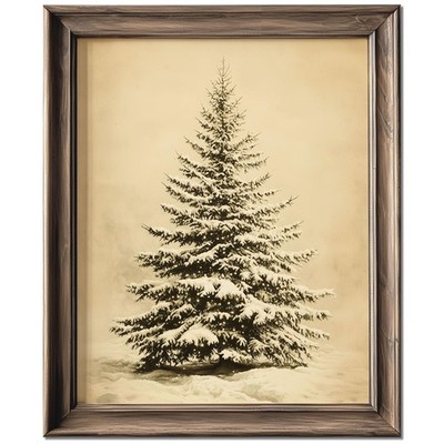Vintage Christmas Tree Wall Decor, Christmas Decoration, Forest Wall Art Deco...