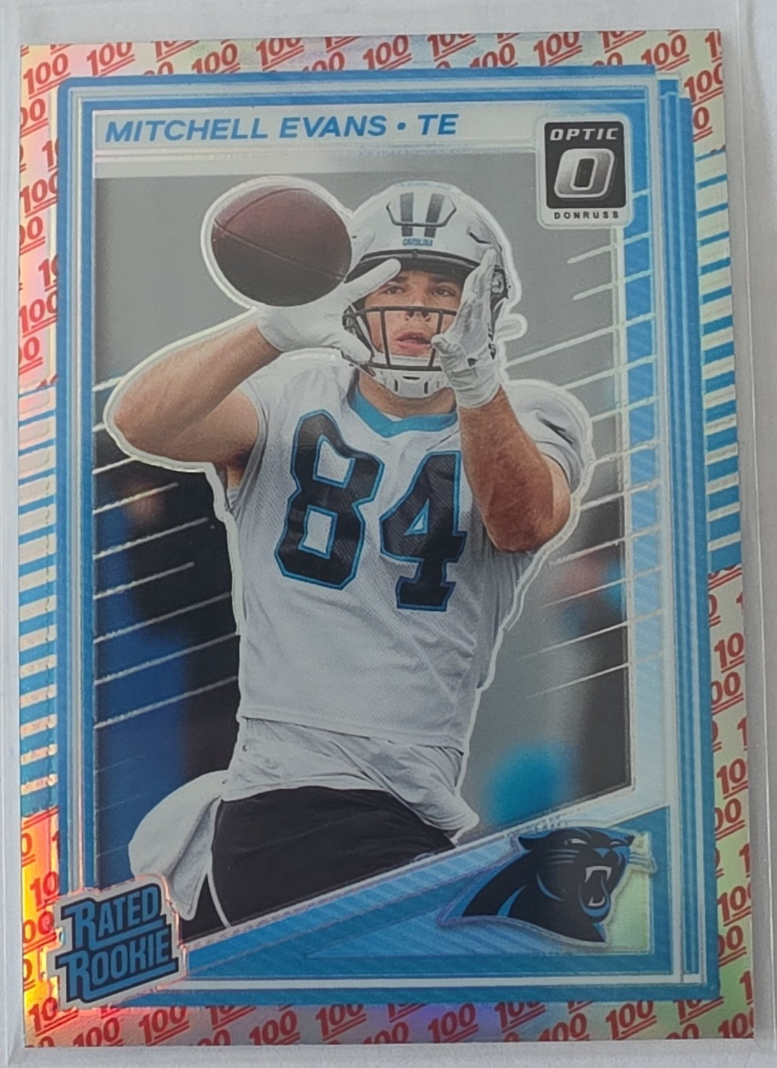 Panini 2025 Donruss Optic Rated Rookie Mitchell Evans #254 One Hundred Prizm