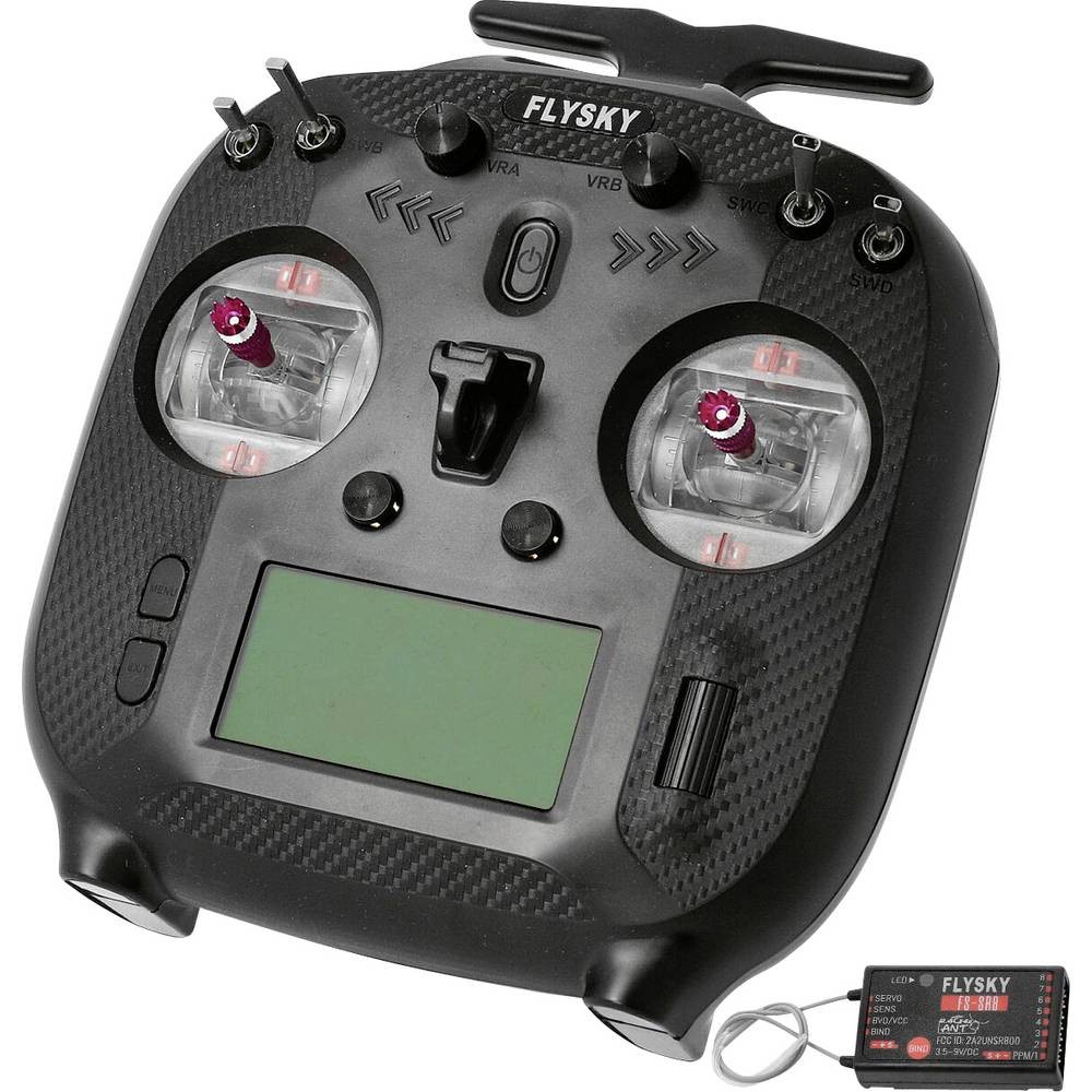 Radiocommande FlySky FS-ST8 2.4 GHz émetteur 10 canaux avec récepteur de modélisme noir