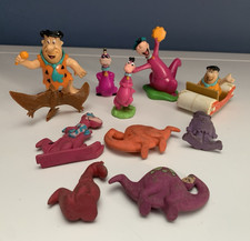 Vintage FLINSTONES Fruity Pebbles Cereal TOYS Dino, Fred, Flintmobile